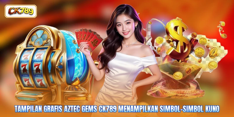 Tampilan grafis Aztec Gems CK789 menampilkan simbol-simbol kuno